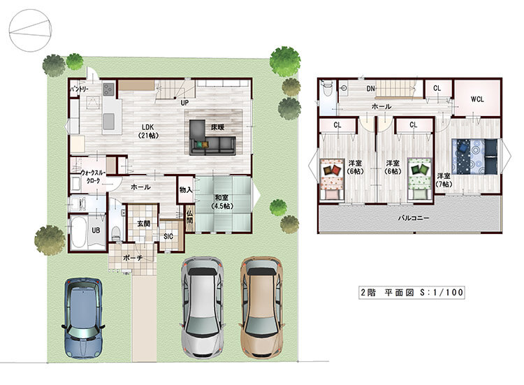 間取り1 2階 枚方市の分譲住宅 建売住宅 モデルハウスは匠建枚方へ