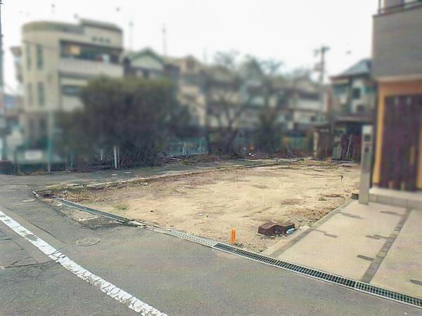 枚方市宮之阪に新築一戸建て 建築用地の現地写真