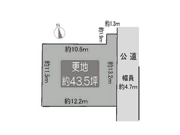 茨木市中穂積に新築一戸建て（敷地図）