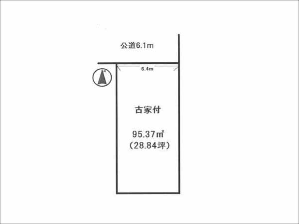 城陽市枇杷庄出羽の土地（古家付きの宅地）