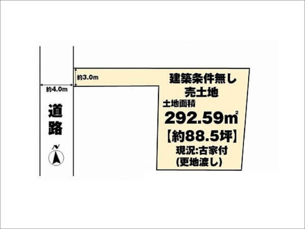 伏見区桃山毛利長門東町に新築一戸建て（敷地図）