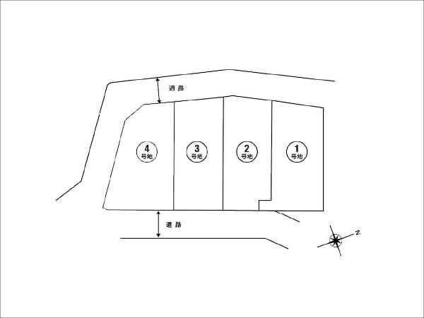 高槻市南平台に新築一戸建て(区画図)
