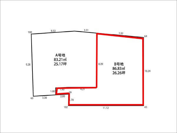 茨木市寺田町に新築一戸建て（２区画分譲のＢ号地）