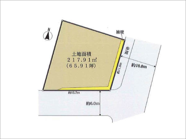 高槻市大和に新築一戸建て(敷地図)