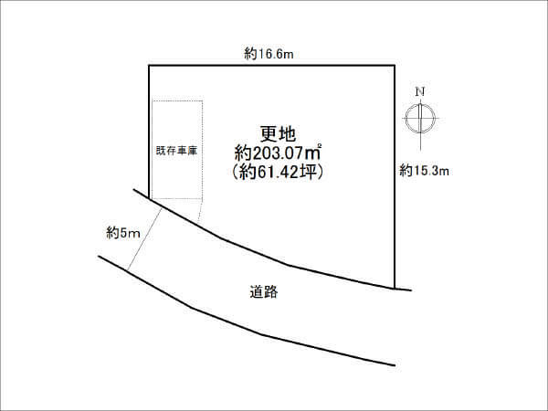 寝屋川市三井が丘に新築注文住宅(敷地図)