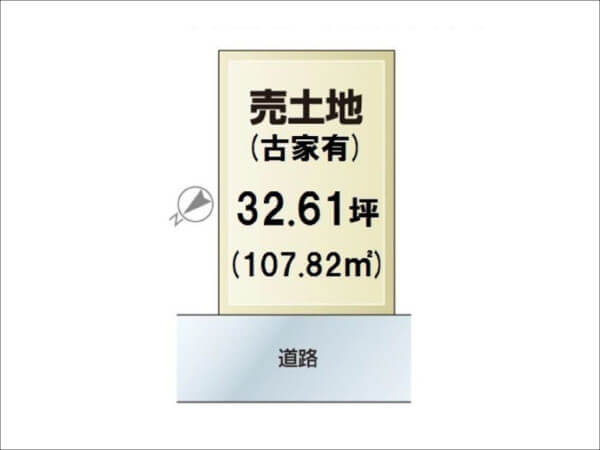 枚方市宗谷に新築一戸建て(古家付きの新築用地)