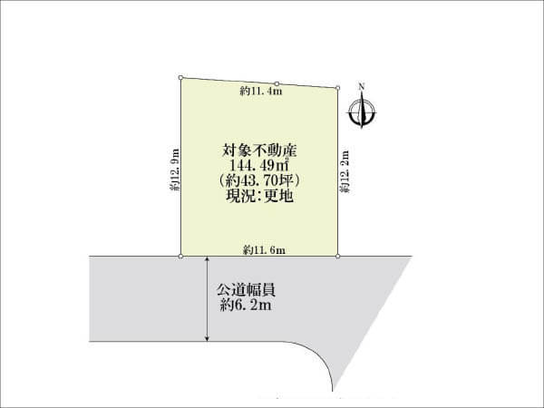 茨木市若園町に新築注文住宅(敷地図)