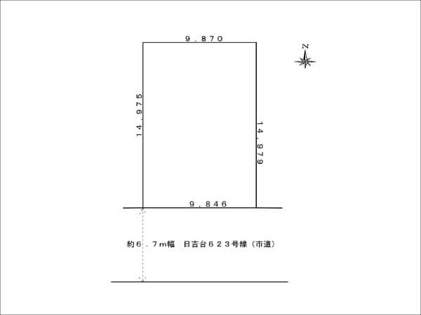 高槻市日吉台に新築一戸建て(敷地略図)