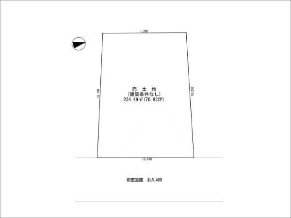 高槻市塚原に新築一戸建て(敷地図)