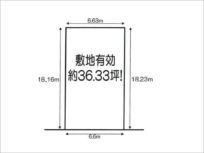 茨木市大手町に新築一戸建て（敷地図）