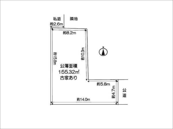 茨木市上野町に新築一戸建て（敷地図）