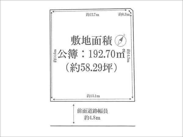 高槻市南平台の売土地(敷地図)