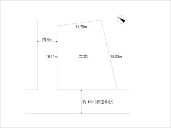 四條畷市田原台に新築一戸建て(敷地図)