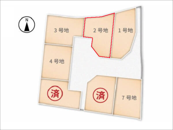 城陽市富野南垣内の売土地(分譲地の2号地)