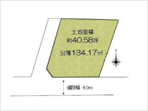 高槻市安岡寺町の売土地(敷地図)