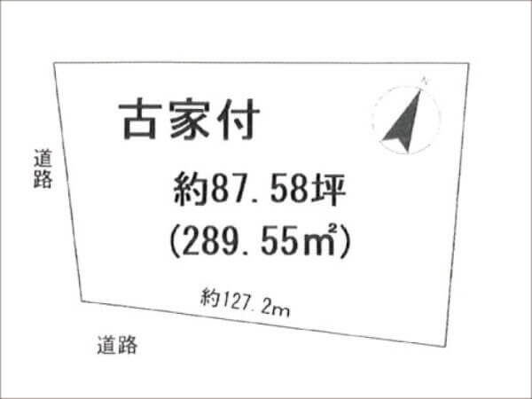 木津川市木津清水の売土地（敷地図）