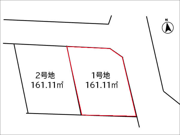 寝屋川市東香里園町の売土地（2区画分譲の１号地）