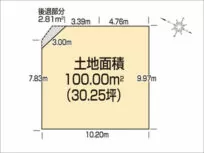 枚方市黄金野に新築一戸建て(3区画分譲の1号地)