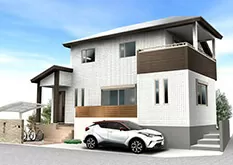 新築一戸建て（注文建築）の外観パース