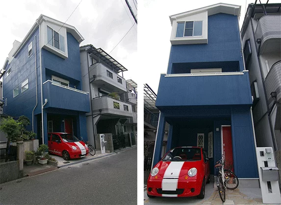 大阪の３階建て注文住宅（新築一戸建て）Ｎ様邸の外観